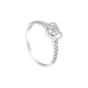 TOMEI Minimalist Heart Diamond Ring, White Gold 375