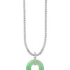 TOMEI Circle Of Happiness Jade Pendant, White Gold 750