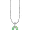 TOMEI Circle Of Happiness Jade Pendant, White Gold 750