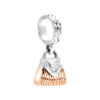 TOMEI Dangling Handbag Charm, White Gold 585