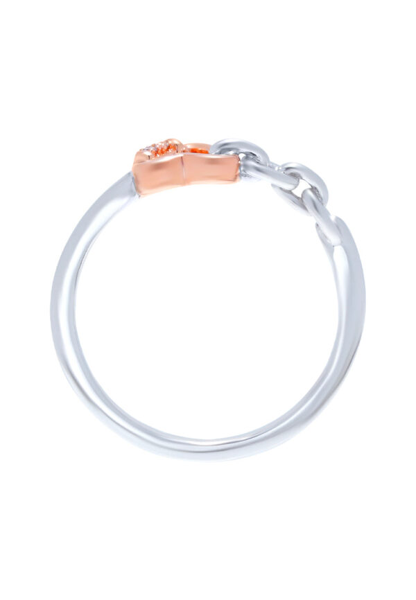TOMEI Binding With Love Ring, White+Rose Gold 585