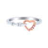 TOMEI Binding With Love Ring, White+Rose Gold 585