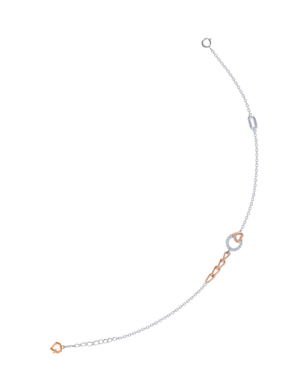 TOMEI Binding With Love Bracelet, White+Rose Gold 585