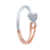 TOMEI Binding With Love Ring, White+Rose Gold 585