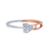 TOMEI Binding With Love Ring, White+Rose Gold 585
