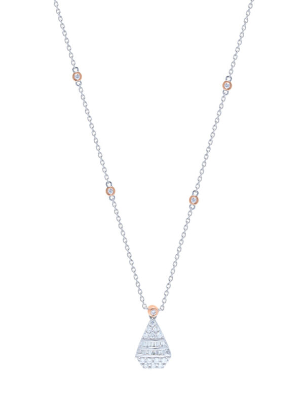 TOMEI Beautious Diamond Necklace, White+Rose Gold 750
