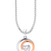 TOMEI Mesmerizing Circle Pendant Set, White+Rose Gold 585