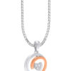 TOMEI Mesmerizing Circle Pendant Set, White+Rose Gold 585