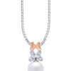TOMEI Pearl-fection Butterfly Pendant Set, White+Rose Gold 585