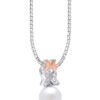 TOMEI Pearl-fection Butterfly Pendant Set, White+Rose Gold 585