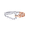 TOMEI Binding With Togetherness Ring, White+Rose Gold 585