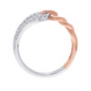 TOMEI Binding With Togetherness Ring, White+Rose Gold 585