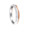 TOMEI Binding With Togetherness Ring, White+Rose Gold 585