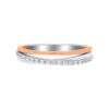TOMEI Binding With Togetherness Ring, White+Rose Gold 585