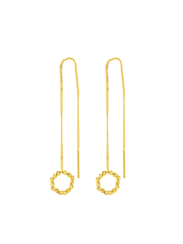 TOMEI Circular Beads Earrings, Yellow Gold 916