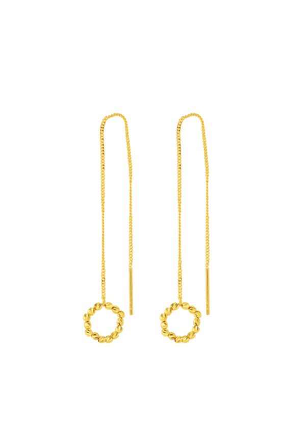 TOMEI Circular Beads Earrings, Yellow Gold 916