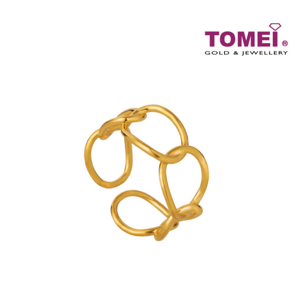 TOMEI Entwined Circles Ring, Yellow Gold 916 (AS-YG0823R-1C)