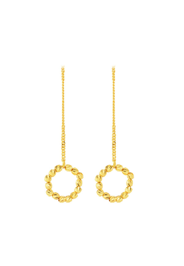 TOMEI Circular Beads Earrings, Yellow Gold 916