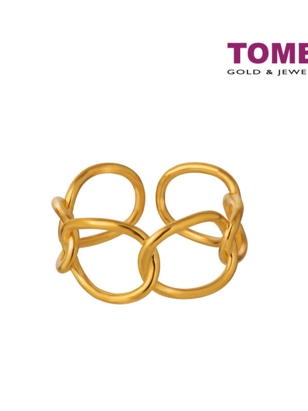 TOMEI Entwined Circles Ring, Yellow Gold 916 (AS-YG0823R-1C)