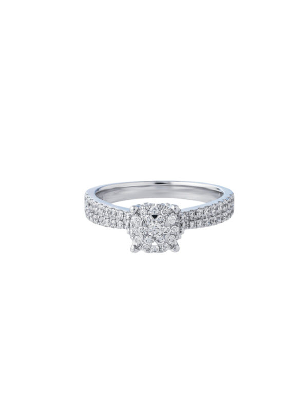 TOMEI Diamond Ring, White Gold 750