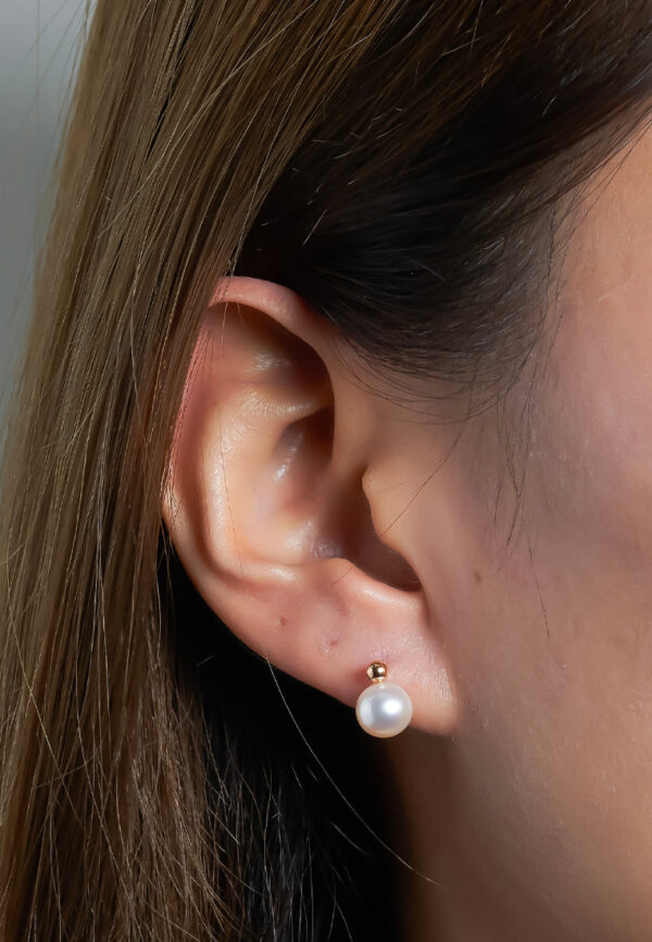 TOMEI Pearlfect Love Bead Earrings, Rose Gold 750