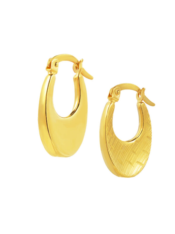TOMEI Lusso Italia Laser Hoop Earrings, Yellow Gold 916