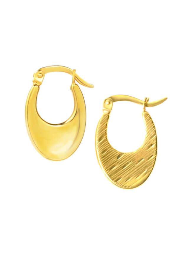 TOMEI Lusso Italia Laser Hoop Earrings, Yellow Gold 916