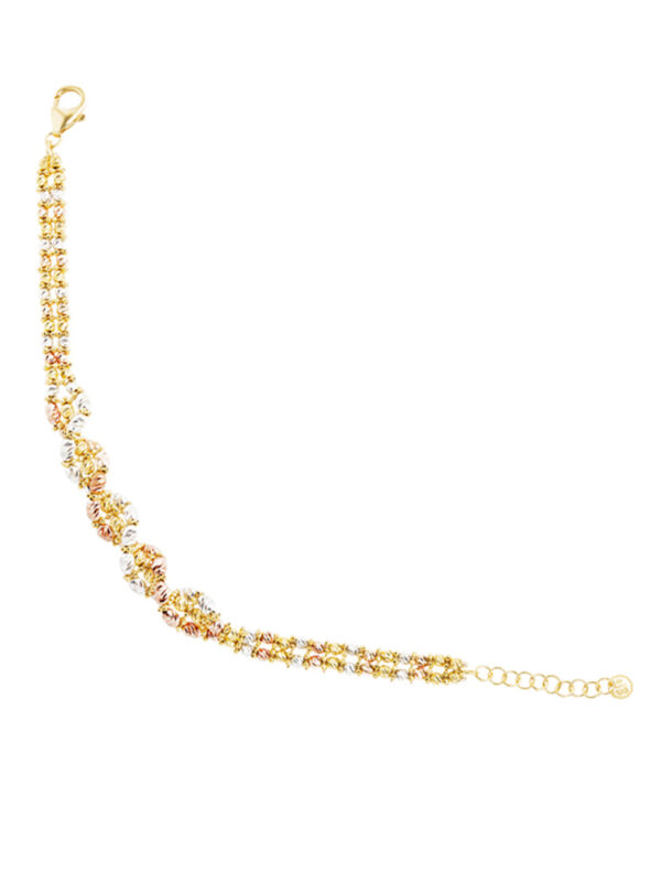 TOMEI Lusso Italia Tri-Tone Spiral Beads Bracelet, Yellow Gold 916