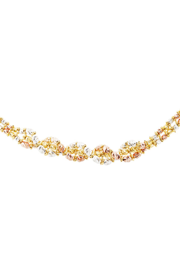 TOMEI Lusso Italia Tri-Tone Spiral Beads Bracelet, Yellow Gold 916