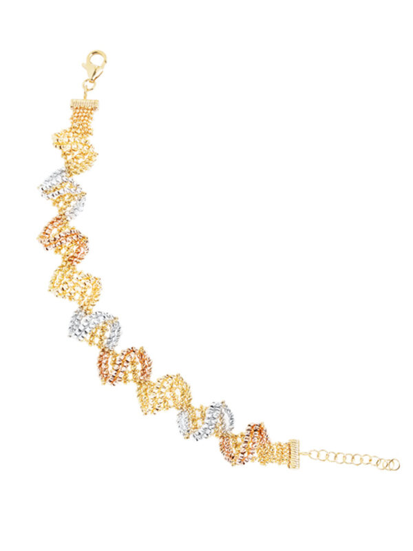 TOMEI Lusso Italia Tri-Tone Beads Bracelet, Yellow Gold 916