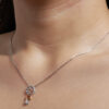 TOMEI Dual-Tone Joyous Diamond Pendant, White Gold 750