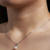 TOMEI Pearl Pendant, White Gold 375