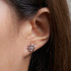 TOMEI Anchor Earrings, White+Rose Gold 375
