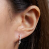TOMEI Minimalist Pearl Earrings, White/Rose Gold 750