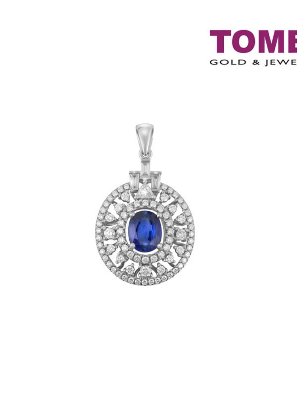 TOMEI Blue Sapphire Diamond Pendant, White Gold 750 (P7WSDW0MNW025-MF)