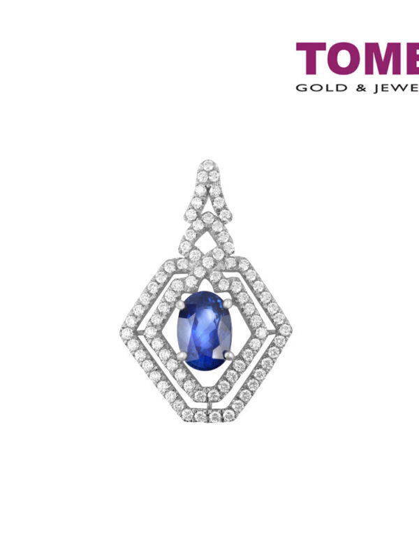 TOMEI Blue Sapphire Diamond Pendant, White Gold 750 (P7WSDW0MNW014-MF)