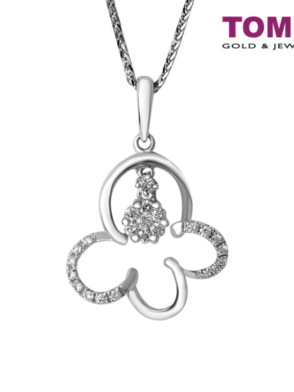 Clover Diamond Necklace | Tomei 375 (9K) White Gold (P1453V)