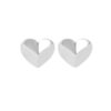 TOMEI 3D Heart Earrings, White Gold 585