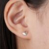 TOMEI 3D Heart Earrings, White Gold 585