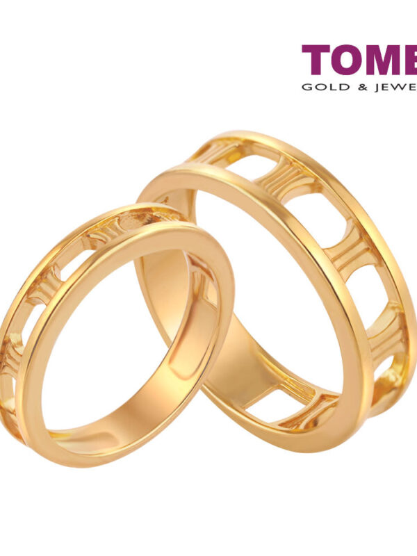 TOMEI Endless Love Couple Rings, Yellow Gold 916 (XD-YG0761R/0762R-1C)