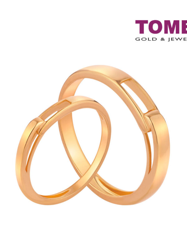 TOMEI Eternal Love Couple Rings, Yellow Gold 916 (XD-YG0763R/0764R-1C)