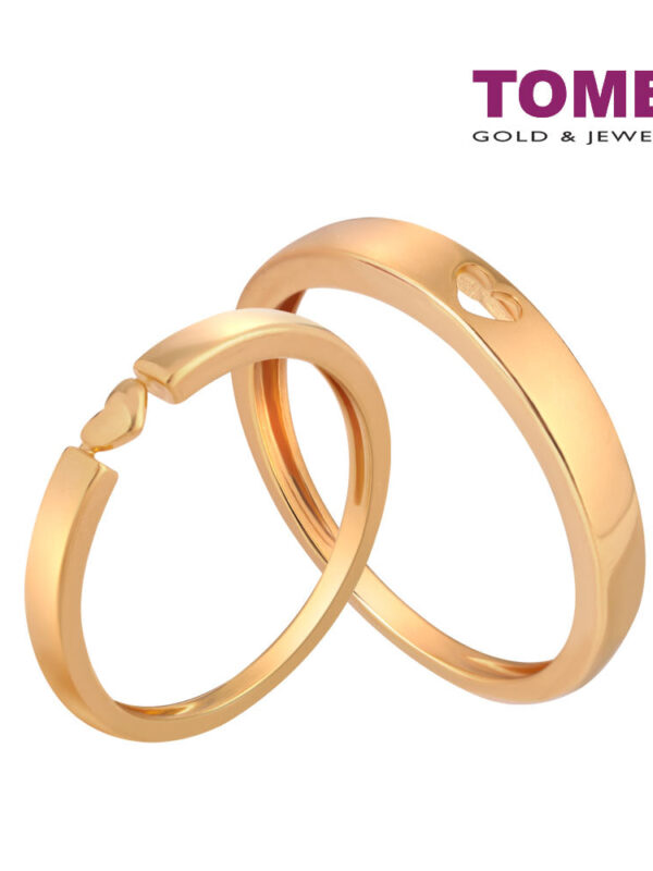 TOMEI Eternal Love Couple Rings, Yellow Gold 916 (XD-YG0765R/0766R-1C)