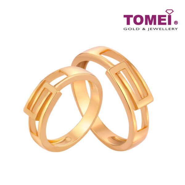 TOMEI Eternal Love Couple Rings, Yellow Gold 916 (XD-YG0771R/0772R-1C)