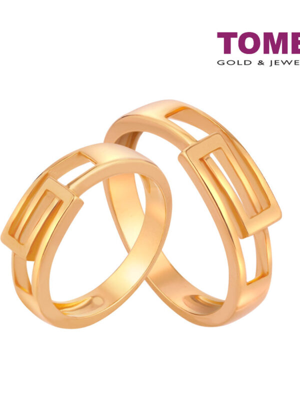 TOMEI Eternal Love Couple Rings, Yellow Gold 916 (XD-YG0771R/0772R-1C)