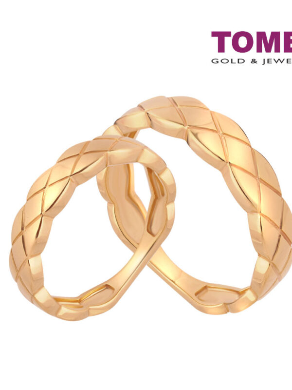 TOMEI Perfect Match Couple Rings, Yellow Gold 916 (XD-YG0800R/0801R-1C)