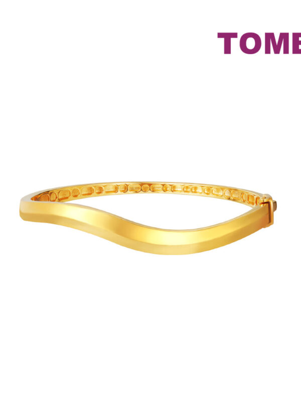 TOMEI High-Polishing Wavy Bangle, Yellow Gold 916