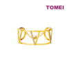 TOMEI Diamond Cut Collection Captivating V Bangle, Yellow Gold 916