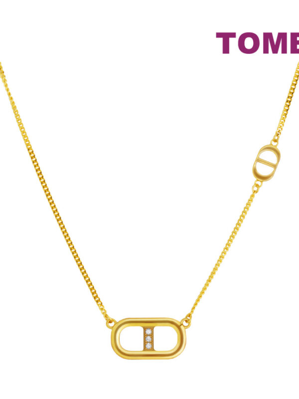 TOMEI Duo Of Devotion, Horizontal Bar Necklace Yellow Gold 999 (5G)