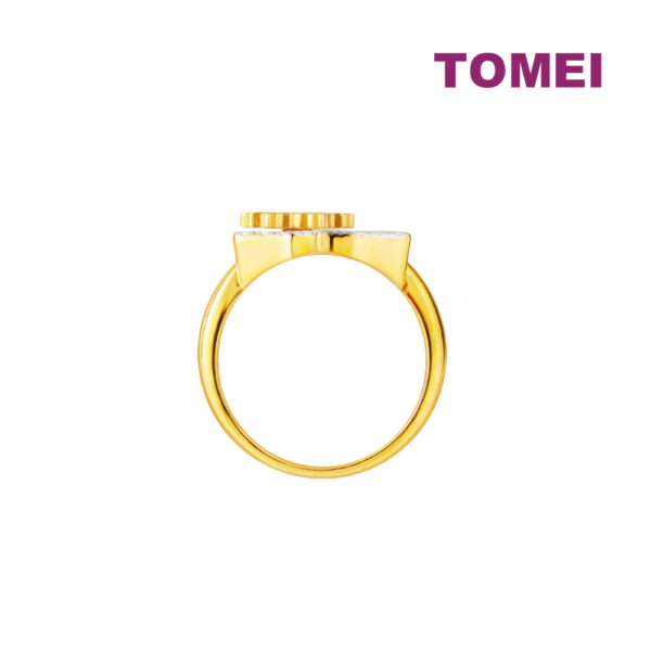 TOMEI Diamond Cut Collection Snowflake & Star Ring, Yellow Gold 916