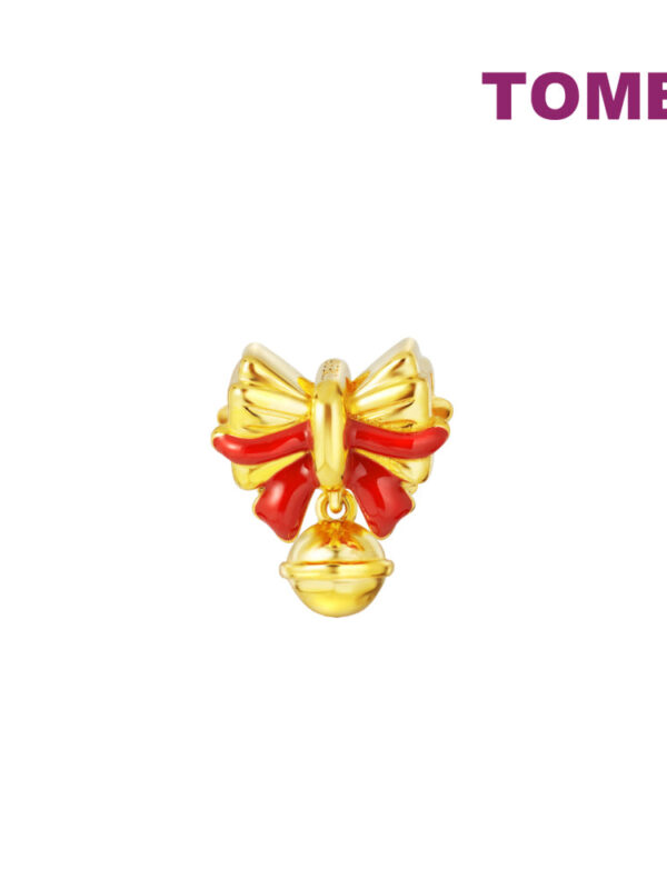 TOMEI Chomel Ribbon Bell Charm, Yellow Gold 916